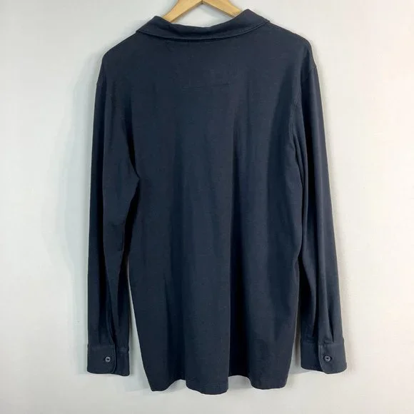 Mack Weldon Polo Shirt Men XL Gray Intrepid Long Sleeve Pima Cotton X-Large - Picture 5 of 6